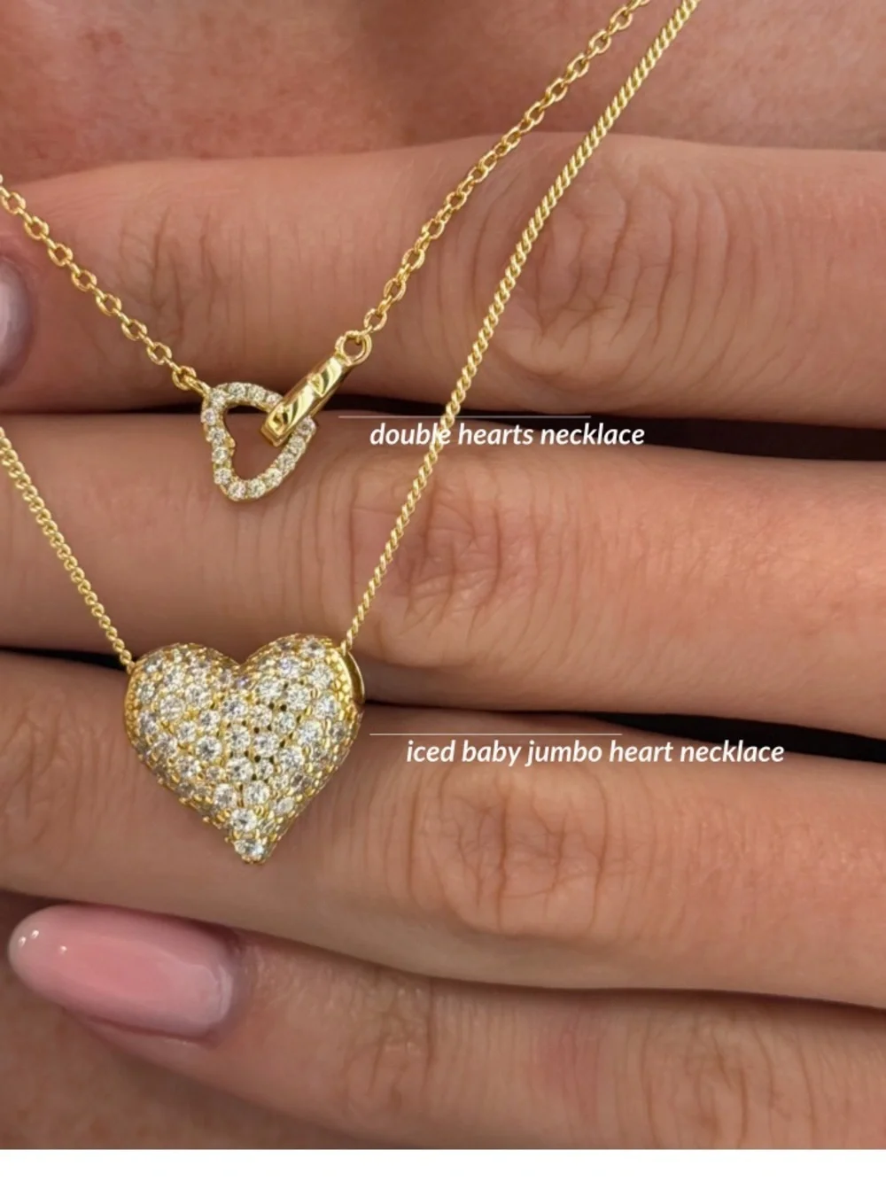ep jewels Iced Baby Jumbo Heart Necklace NIB - Picture 2 of 7